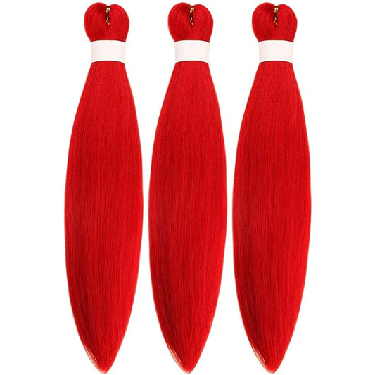 Kids Braiding Hair Pre stretched 16 inches Red Yaki ez Braid Braiding Hair for Kids Knotless Braids