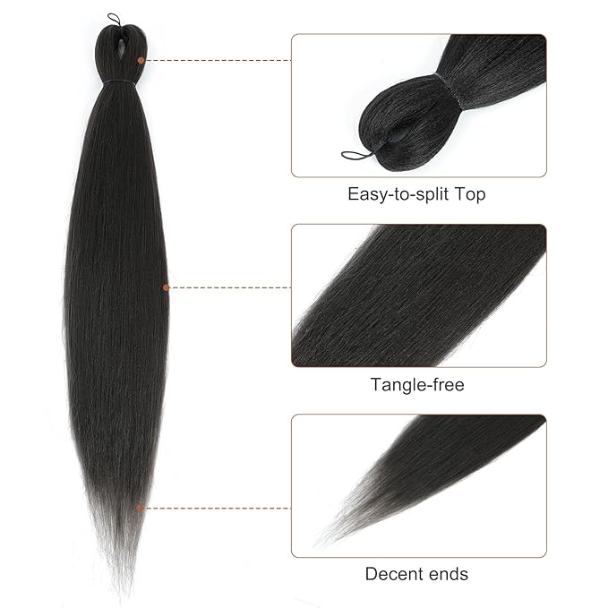 Pre-stretched Braiding Hair - 20 Inch 8 Packs Light Brown Long Braiding Hair For Twist or Box Braids, Yaki Texture Hot Water Setting Synthetic Braiding Hair Extensions (20 Inch, #4-8P)