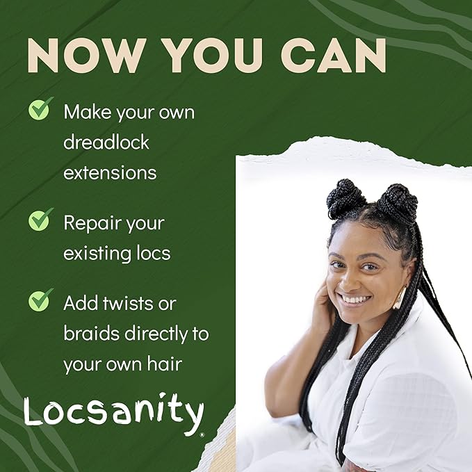 Locsanity Afro Kinky 100% Bulk Natural Human Hair - Braiding Hair for Dreadlocks, Loc Repair, Dreadlock Extensions, Twists, Braids - 8 Inches Long, 1 Oz #4