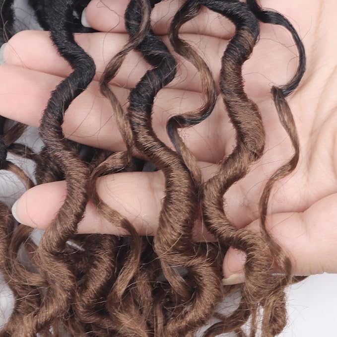 Goddess Locs Crochet Hair 12 Inch 9 Packs Synthetic Faux Locs Crochet Hair for Black Women, River Locs Hair Extensions Style Pre looped Crochet with Curly Ends
