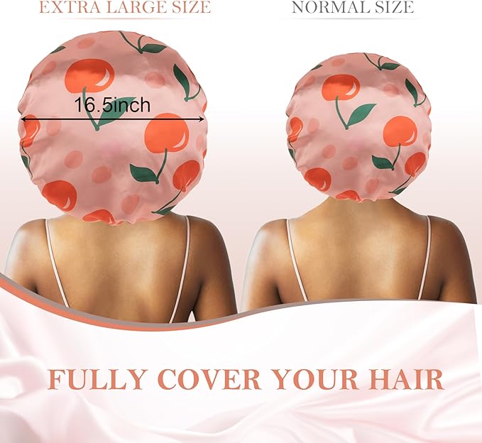 3Pcs Bonnets for Sleeping, Extra Satin Silk Bonnet for Sleeping Women with Tie Band for Curly Hair Jumbo Bonnet Braids