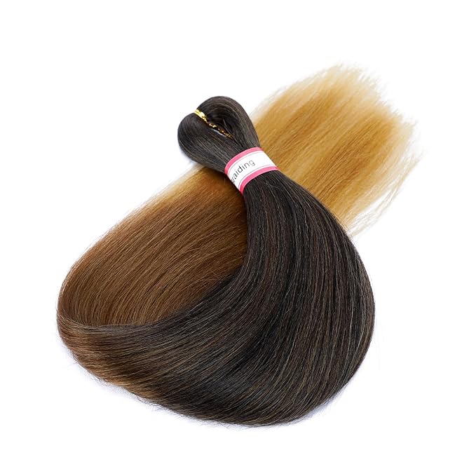 Dorsanee Braiding Hair Pre Stretched 22 Inch 8 Packs Black to Brown Ombre Braiding Hair Extensions for Crochet Box Braids Twists Locs Hair Soft Yaki Texture Hot Water Setting (22inch,#1B/30/27)