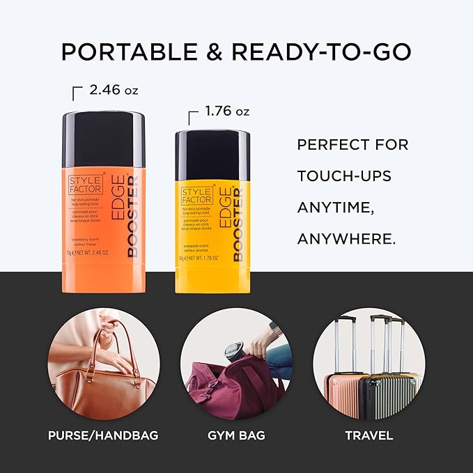 Style Factor EDGE BOOSTER Hair Wax Stick Pomade with Beeswax | Strong Hold Slick Stick for Flyaways, Edges & Baby Hair for Sleek Buns & Ponytails | Stocking Stuffers for Women Girls Teen | Acacia
