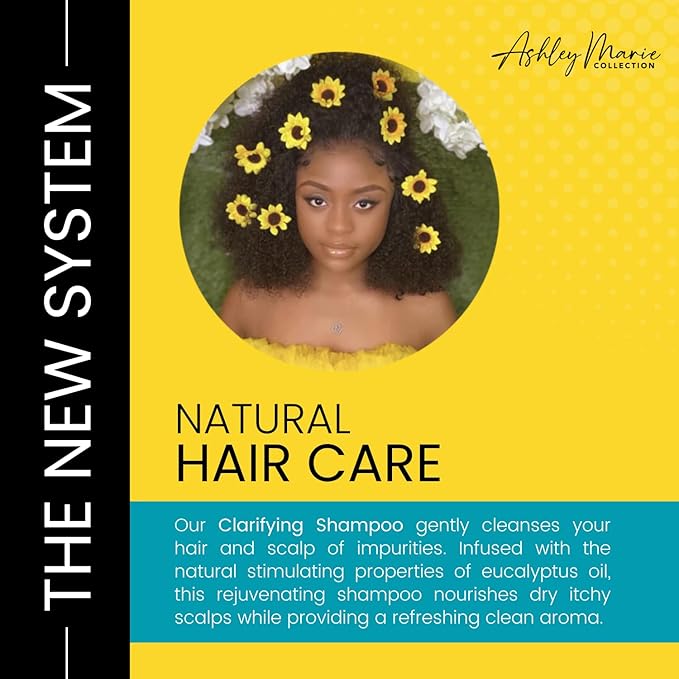 The Hair Diagram - Ashley Marie Clarifying Shampoo - Nourishing Natural Cleansing Formula For Hair & Scalp - Eucalyptus Oil Shampoo - Refreshing Aroma - Color Safe - Paraben & Sulfate Free - 12oz