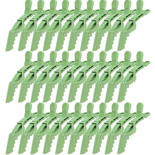 30 Pack Alligator Hair Clips for Styling, Sectioning Crocodile hair Clips Professional Barber Accessories for Salon of Thick Curly Volume Hair (Green)
