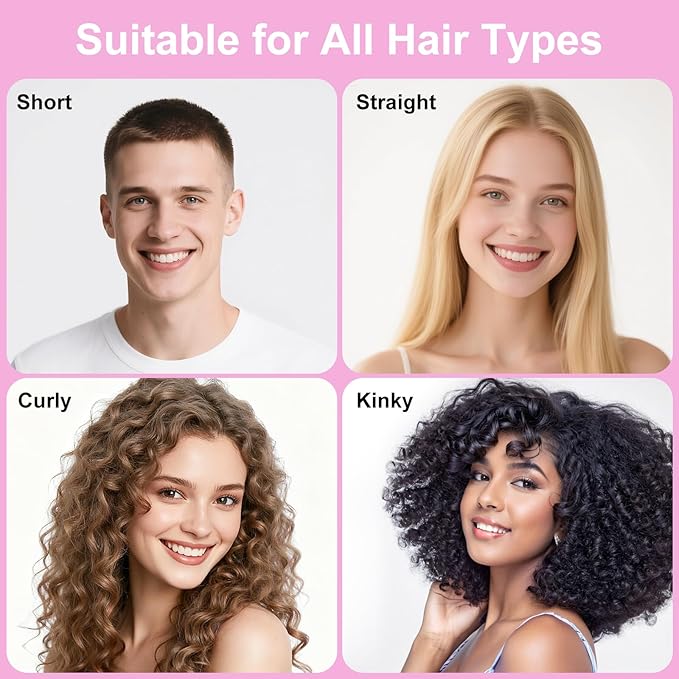 2-Pack Curly Hair Brush, Curl Defining Brush with Soft Boar Bristles Detangling Tangled Glides, Wide-Teeth Design Effortlessly Shaping & Defining Curls, Curling Definer for Wet & Dry Hair(Pink Purple)