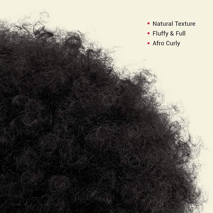 GLAM21USA Afro Puff Drawstring Ponytail Retro Kinky Curly Ponytail Wig Clip in Bun Hair Piece for Black Women Synthetic Hair Extension (LARGE, 1 (Jet Black))