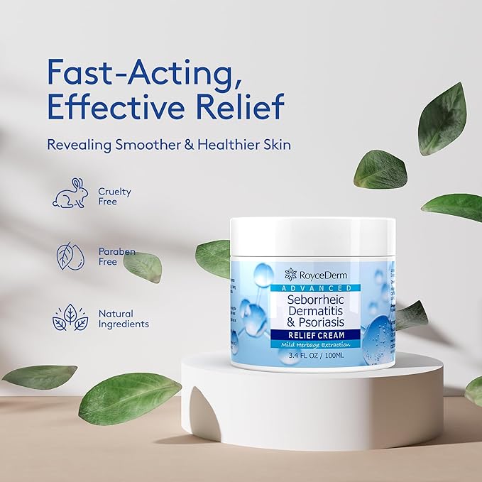 Roycederm Seborrheic Dermatitis & Psoriasis Scalp Treatment Kit – Shampoo + Cream for Dry Itchy Scalp, Dandruff, Folliculitis Relief, Anti-Itch & Soothing Care System