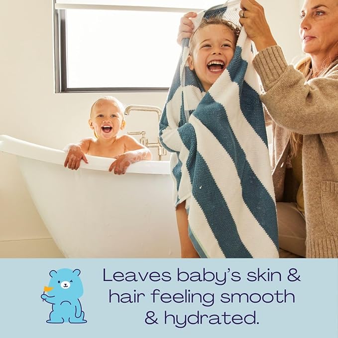 Hello Bello Ultra-Hydrating Baby Shampoo & Body Wash, Fragrance-Free, Tear Free & Safe for Sensitive Skin, 10oz Bottle