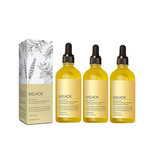 Natural Hair Growth Oil for Dry, Damaged & Thin Hair, Nourishing Unisex Formula (3 * 60ml)