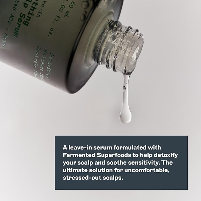 JooY Soothing Scalp Serum | Sensitive & Itchy Scalp Relief | Lightweight Leave-In Treatment | Detox & Hydrate with Fermented Apple Cider Vinegar, Niacinamide, Tea Tree & Witch Hazel