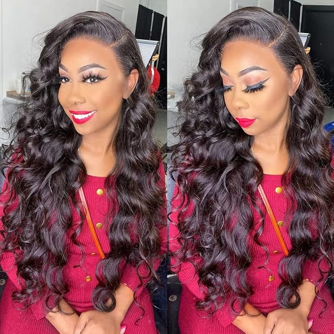 Human Hair Bundles with Closure (16 18 20 22+14，Free Part)100% Brazilian Human Hair Body Wave Bundles with Lace Closure Virgin Hair 4 Bundles with Closure Body Wave Weaves Natural Color