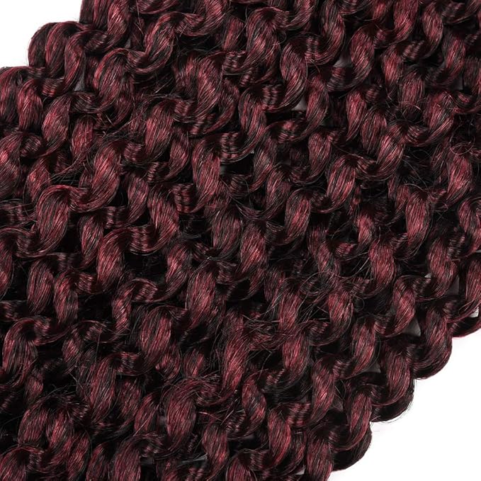 6 packs Passion Twist Crochet Hair Bohemian Curly Braids Water Wave Hair for Braiding Hair 22 Strands/pack Synthetic Fiber Hair Extensions (22 Inch (Pack of 6), Tbug)