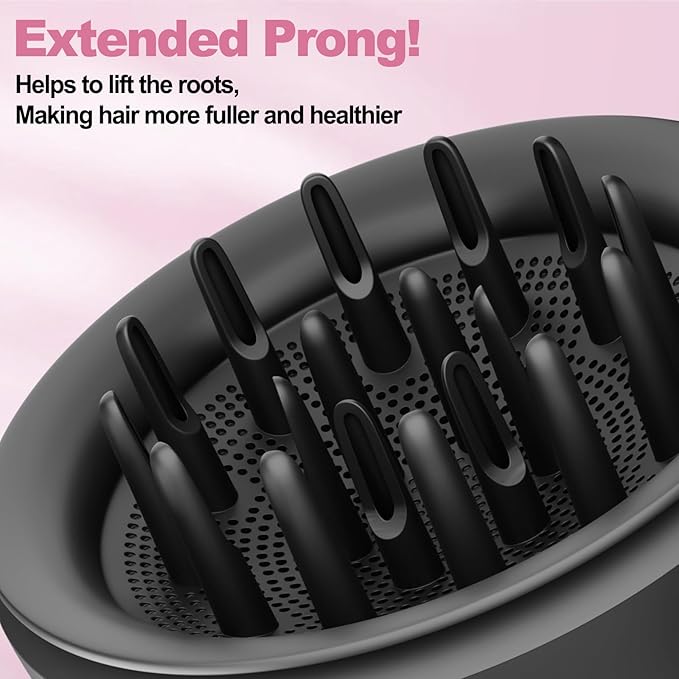 Wave Curl Diffuser Attachment for Dyson Airwrap HS01 HS05 HS08, Upgraded Hair Diffuser Nozzle Dome and Diffuse Modes to Dryer Faster and Define Curls Hair, Black