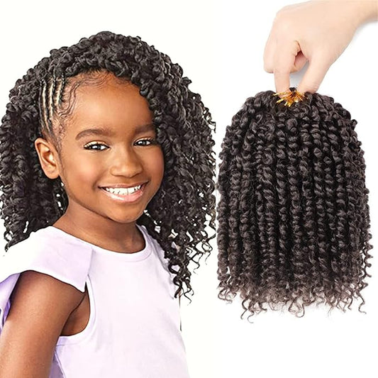 Passion Twist Hair - 8 Packs 6 Inch Passion Twist Crochet Hair For Black Women, Crochet Pretwisted Curly Hair Passion Twists Synthetic Braiding Hair Extensions(6 Inch 8 Packs, #4)