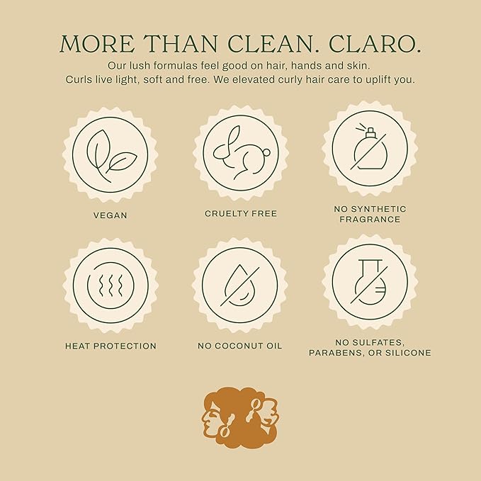 OCOA Beauty Hydrating Curl Cream with Hibiscus, Mango Butter, and Marula Oil - Defines, Moisturizes, Controls Frizz & Protects from Heat - For Curly & Wavy Hair, 8 oz