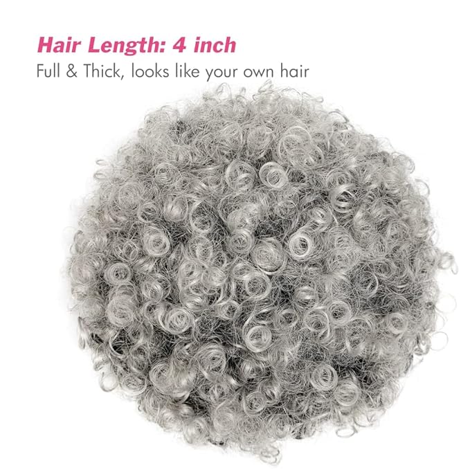 Afro Curly Wigs with Headbands for Black Women: Synthitic Kinky Puff Wigs, Drawstring Headwrap Hairstyles