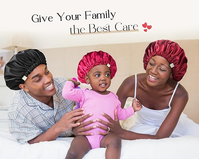 YANIBEST Silk Bonnet Satin Bonnet for Sleeping Women Men, Adjustable Double Layer Hair Bonnet for Curly Braids Reduce Frizz