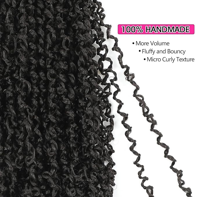 NAYOO 12 Inch Yanky Twist Crochet Hair - 8 Packs (30 Stands/Pack) Mini Passion Twist with Curly Ends Synthetic Pre-Looped Crochet Braids Braiding Hair(12 Inch, 4#)