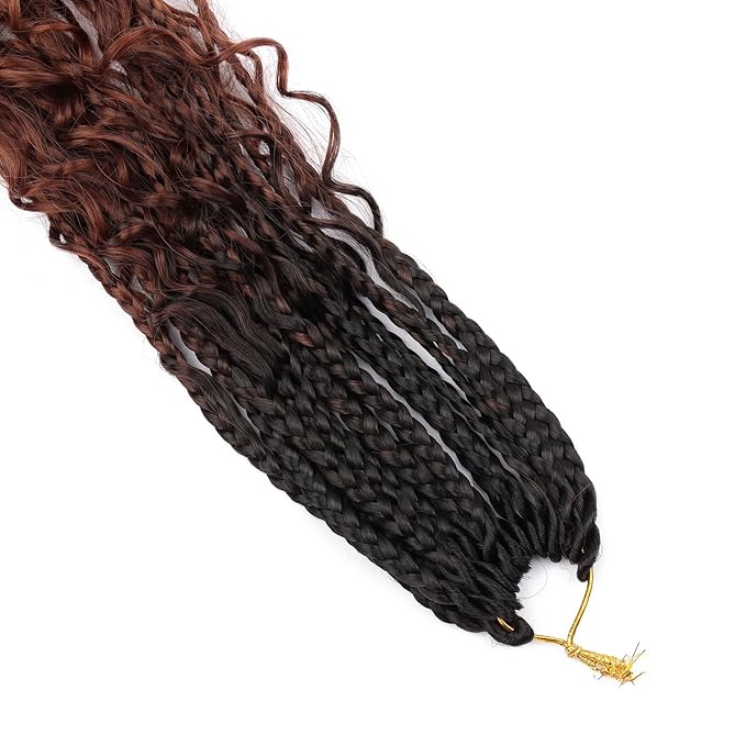 14 Inch Goddess Box Braids Crochet Hair for Black Women 8 Packs Crochet Box Braids Pre-looped Boho Box Braids Crochet Braids Synthetic Braiding Hair Extension 1b/33/30