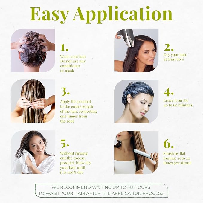 Bio Protein Botox Hair Treatment - Formaldehyde-Free Straightening, Anti-Frizz Keratin with Organic Keratin for Sleek Hair, 1kg