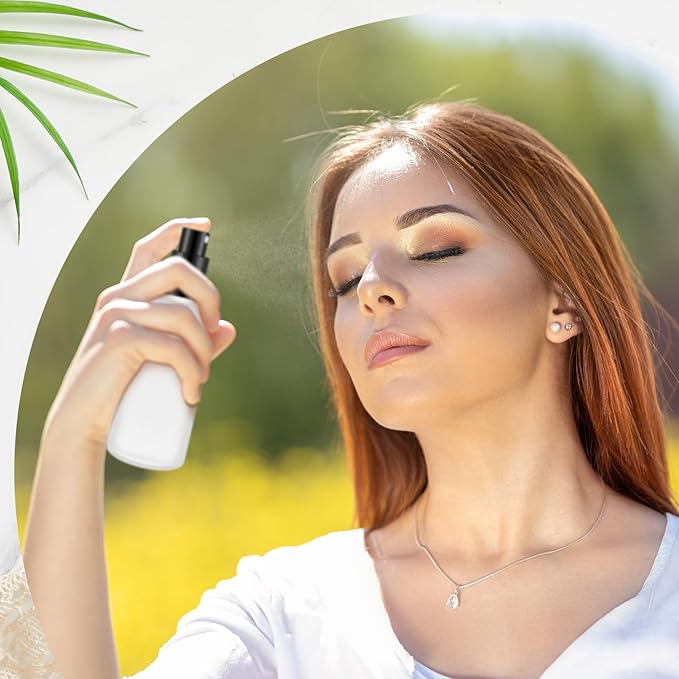 Roshtia 30 Pcs 3.4 oz/ 100 ml Black Glass Spray Bottle Refillable Perfume Atomizer Clear Decorative Empty Bottles with Fine Mist Sprayer Pump for Face Body Travel