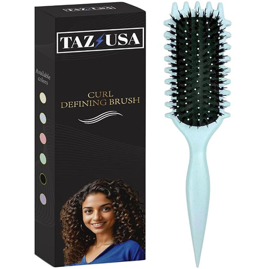 Curl Defining Brush, Curly Hair Brush for Styling, Shaping, Detangling & Defining Curls for Women and Men, Curl Brushes for Curly Hair Work on all Wet or Dry Hair Types (Blue 1 PC)