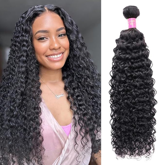 Water Wave Human Hair Bundles 22 Inch Burmese Curly 1 Bundle Human Hair 12A Unprocessed Brazilian Virgin Hair with Long-Lasting Curls Natural Black