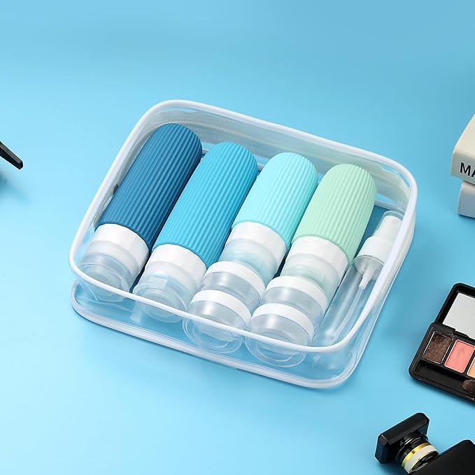 16 Pack Travel Bottles Set, TSA Approved Leak Proof Silicone Squeezable Containers for Toiletries, Refillable Travel Accessories for Conditioner, Shampoo, Lotion & Body Wash Accessories
