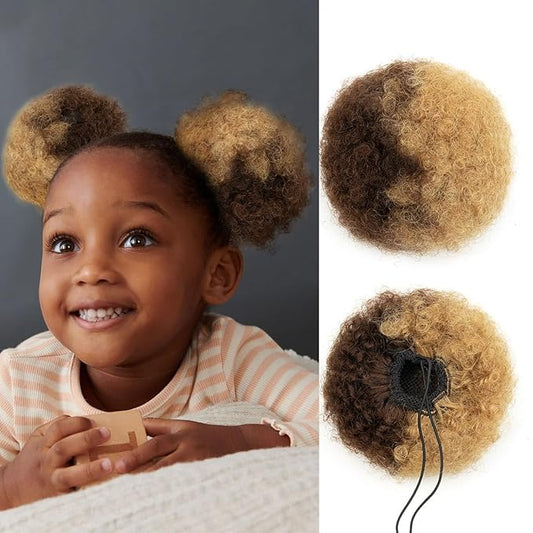 isheeny Medium Human Hair Ponytail Extension For Black Women, Real Human Hair Drawstring Ponytail Hair Extensions P4-27 For Little Girls, Curly Hairpiece, Soft, And Durable For Repeated Use