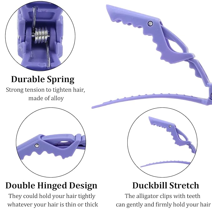 30 Pack Alligator Hair Clips for Styling, Sectioning Crocodile hair Clips Professional Barber Accessories for Salon of Thick Curly Volume Hair (Multicolored 1)