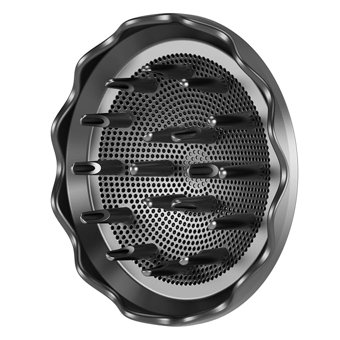 Hair Dryer Diffuser, Attachment for Hair Dryer, Hair Diffuser for Curly Hair, 360° Magnetic Diffuser for HZD&DSON Hair Dryer, Hair Attchment for Women, Black