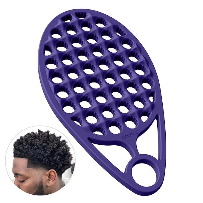 KOUPA Magic Silicone Curly Hair Brush, One Piece Twist Curl Comb for Afro Curls, Washable Hair Tool for Men Women, Purple, 1 Piece