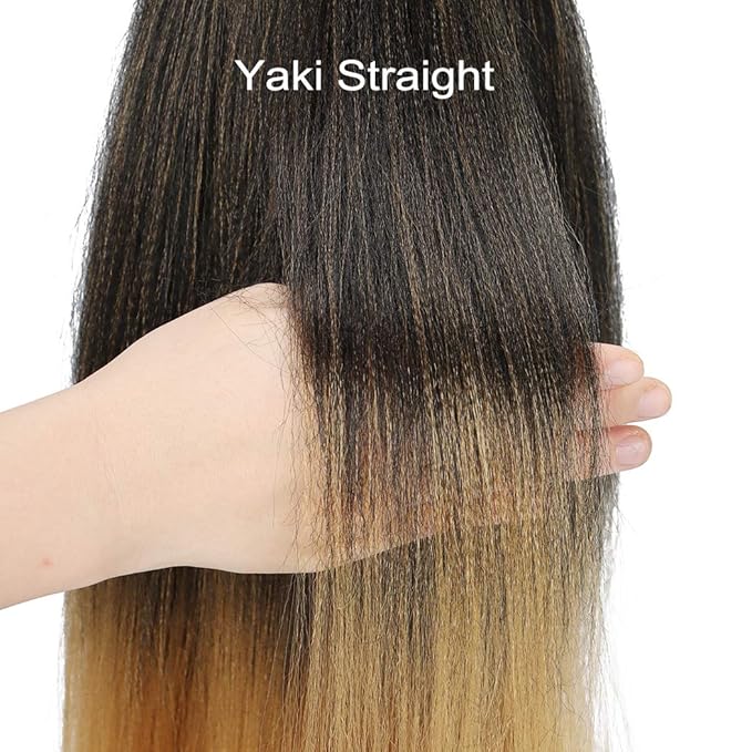 Dorsanee Ombre Honey Blonde Braiding Hair Pre Stretched 20 Inch 6 Packs Braiding Hair Extensions for Crochet Box Braids Twists Locs Hair Itch Free Soft Yaki Texture Hot Water Setting (20inch,#1B/27)