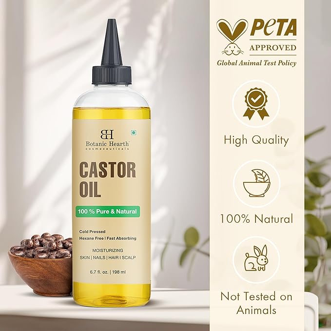 Botanic Hearth Hair Oil for Hair Growth & Home Hair Perm Kit | Strengthening Dry, Frizzy, Damaged Hair & Scalp Treatment | Castor Hair Oil – 6.7 Fl Oz