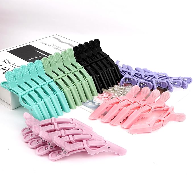 30 Pack Alligator Hair Clips for Styling, Sectioning Crocodile hair Clips Professional Barber Accessories for Salon of Thick Curly Volume Hair (Multicolored 1)