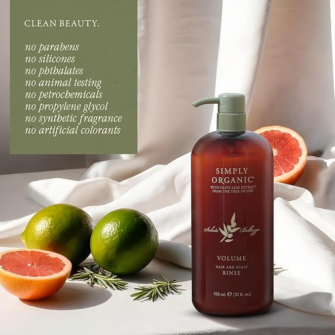 Thinning Hair Volumizing Deep Conditioner Scalp Rinse, Made in Italy, All Natural Cruelty Free Hair Care for Women & Men, Lavender, Mint, Olive Leaf Extract with Pump, 32 fl oz/958 ml, VOLUME