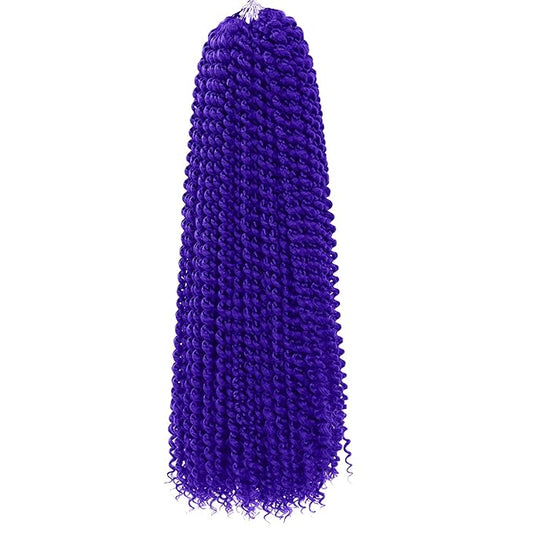 Passion Twist Hair 24 Inch 8 Packs Passion Twist Crochet Hair Water Wave Braiding Hair Long Spring Twist Hair Crochet Braids Synthetic Hair Extension (24 Inch (Pack of 8), Purple)