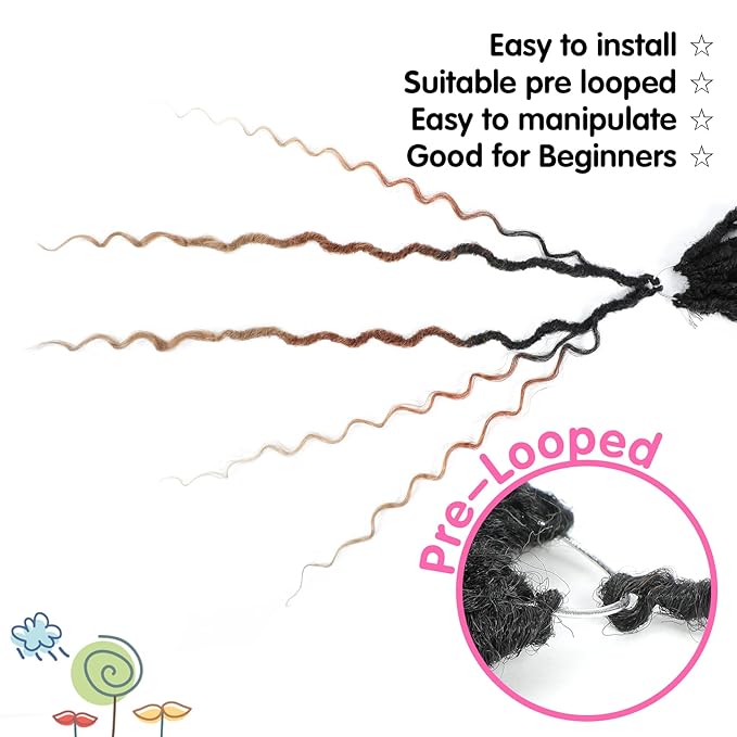 Fulcrum Goddess Locs Crochet Hair 18 Inch, 8 Packs New Faux Locs Crochet Hair for Black Women, Crochet locs with Curly Ends (18Inch (Pack of 8), 1B/30/27#)