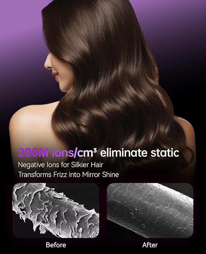 Hair Dryer with Diffuser, CONFU Ionic Blow Dryer 1600W, Portable Lightweight Fast Drying Negative Ion Hairdryer, 3 Heat Settings with Diffuser and Concentrator Nozzle for Home & Travel