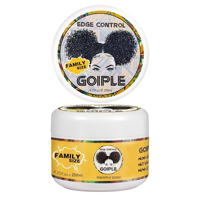 8.25 OZ Edge Control Wax for Women, Non-greasy Edge Smoother for Back Hair Extreme Hold Pack, Water-based Gel for All Hair Types, No Flaking, Extra Hold (Pineapple)
