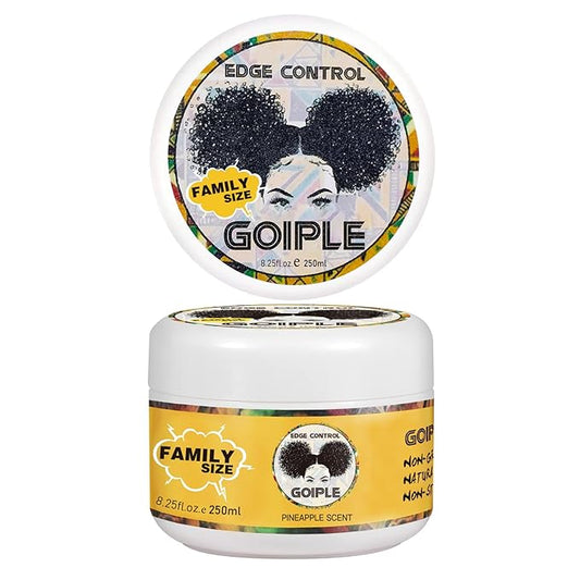 8.25 OZ Edge Control Wax for Women, Non-greasy Edge Smoother for Back Hair Extreme Hold Pack, Water-based Gel for All Hair Types, No Flaking, Extra Hold (Pineapple)