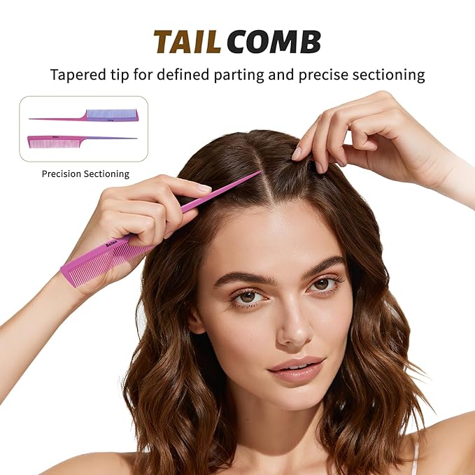 4Pcs Detangling Brush Set for Women - Paddle Brush for Wet or Dry Straight, Long, Thick, Curly, Natural Hair, No More Tangles (Pink)