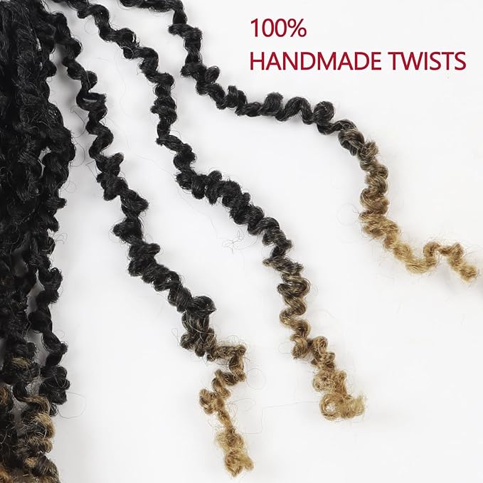 Yanky Twist Crochet Hair, PILLUGER Yaki Twists Hair Micro Spring Twist Braids,9 Packs Pre-looped passion Twist Brown Senegalese With Curls Crochet Synthetic Hair Extensions(OT27)