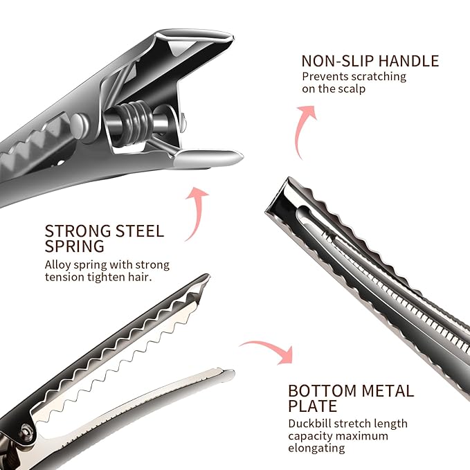 YGDZ Alligator Hair Clips, 150pcs 1.77 Inch Metal Hair Bow Clips Single Prong Silver Alligator Hair Clips for Bows Making Crafts(4.5cm)