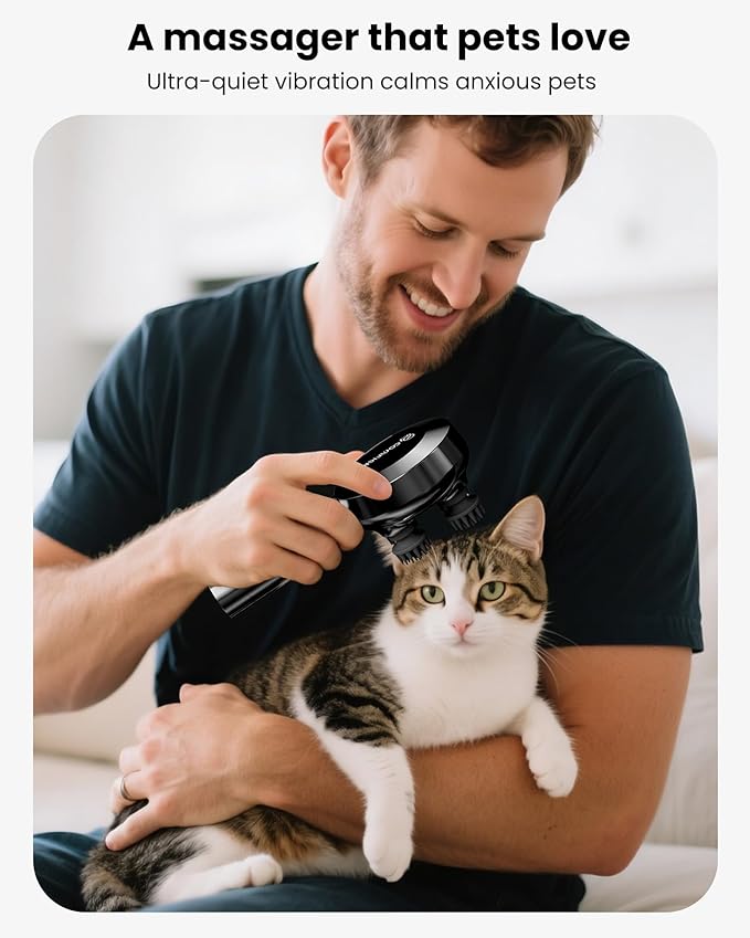 COMFIER Handheld Scalp Massager Hair Growth,Cordless Hair Head Massager with 3 Modes & 8 Silicone Claws,IPX7 Waterproof Body Massager for Stress Relax,Pet Massage,Head Scratcher,Gifts Men,Women(Black)