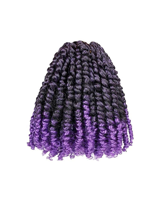 Pre Looped Pretwisted 6 Inches 8 Packs Passion Twist Crochet Hair for Black Women and Kids-Omber Purple,Soft Lightweight Hair Extension(6"-8 Packs,T1B/Purple)