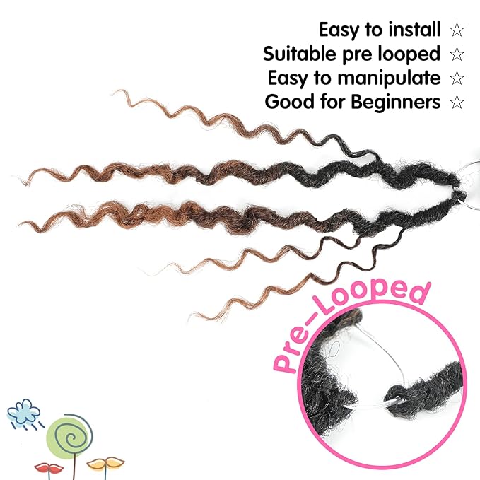 Fulcrum Goddess Locs Crochet Hair 12 Inch, 8 Packs New Faux Locs Crochet Hair for Black Women, Crochet locs with Curly Ends (12Inch (Pack of 8), 1B/4/30#)