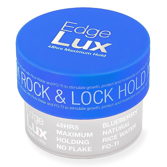 Edge Lux Edge Control Gel with Castor Oil, Keratin, Biotin, and Olive Oil - 48 Hour Maximum Hold, Non-Flaking, Non-Greasy, Scented, Conditioning Styling Gel for All Hair Types