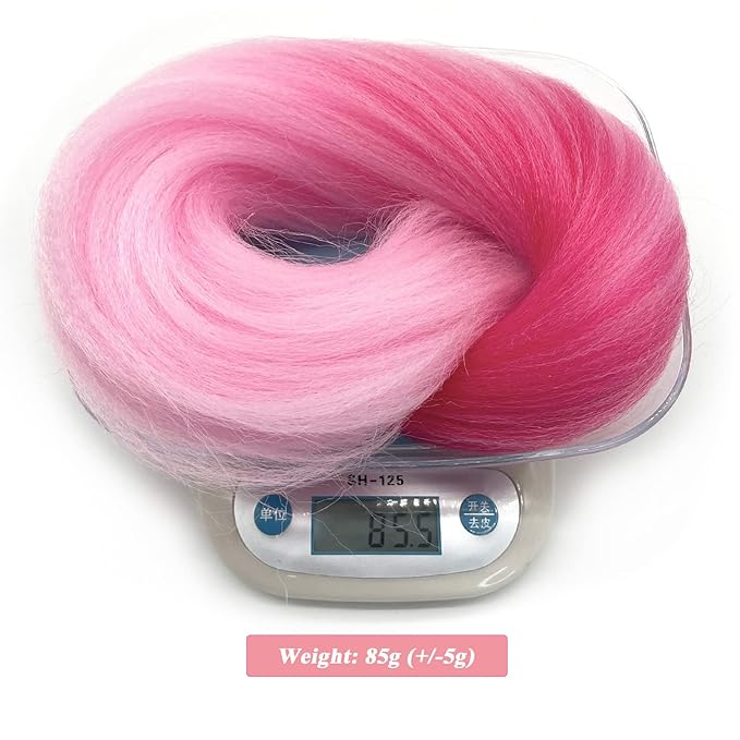 Ombre Braiding Hair Pre Stretched Colored Pink Kanekalo Braiding Hair Extensions for Braiding Box Braids Knotless Crochet Jumbo Kids Micro Prestretched Braiding Hair Ombre 24 Inch 3 Pack